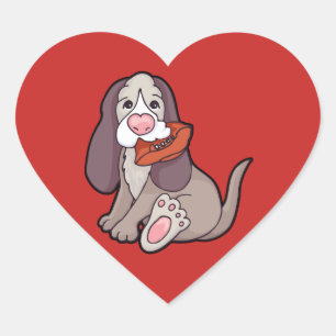 Liebe der Hundekugel platzen grafische rote Aufkle Herz-Aufkleber