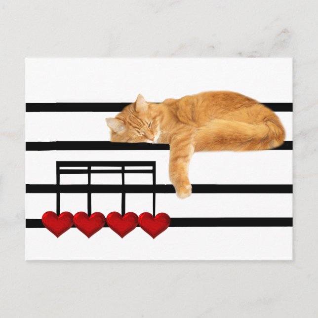 Liebe der Katze Postkarte (Vorderseite)