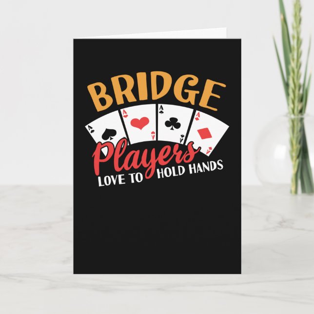 Liebe der lustigen Bridge-Spieler, Hände zu halten Karte (Vorderseite)