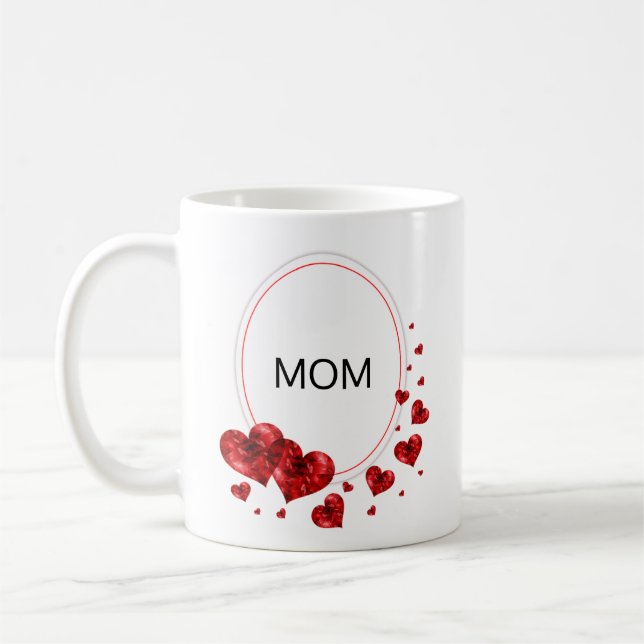 Liebe der Mama Herz Kaffeetasse (Links)