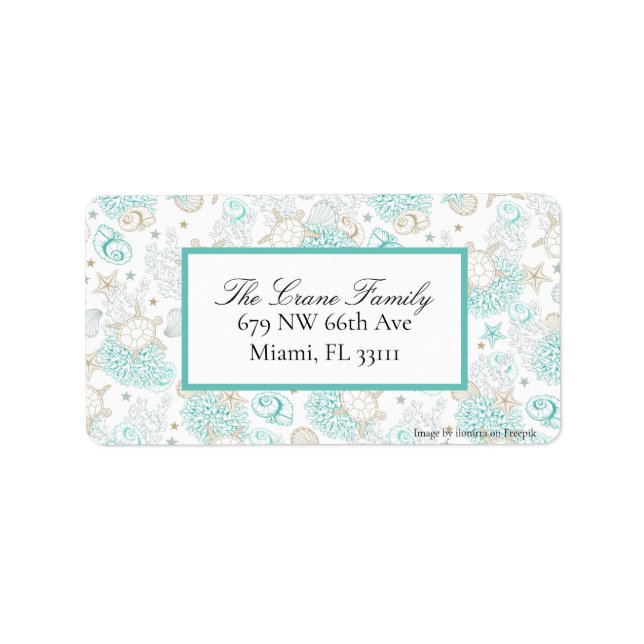 Liebe der Meeresrückgabe Adressaufkleber (Vorne)