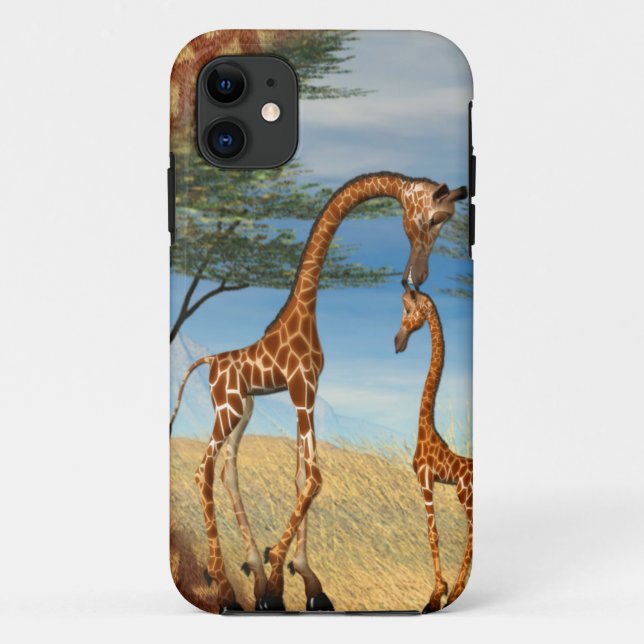 Liebe der Mutter Giraffe Case-Mate iPhone Hülle (Rückseite)