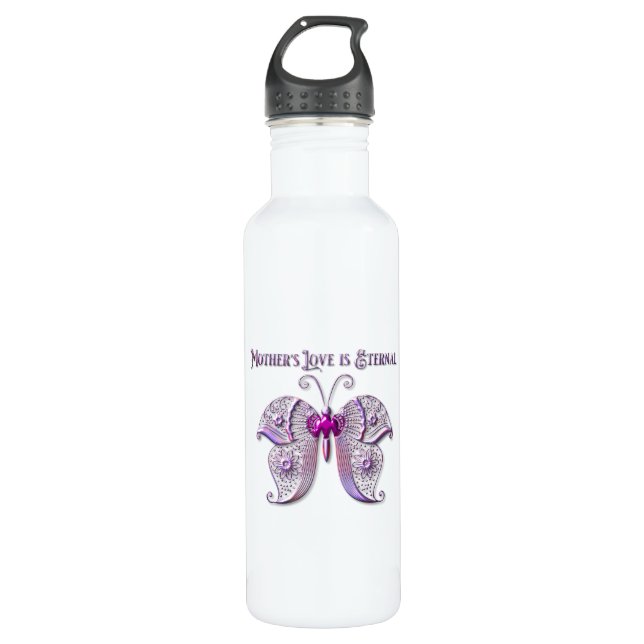 Liebe der Mütter ist Ewiger Schmetterling Edelstahlflasche (Vorderseite)