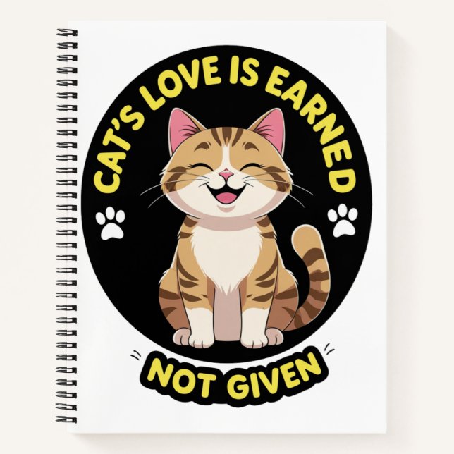 Liebe der niedlichen Katze Notizbuch (Vorderseite)