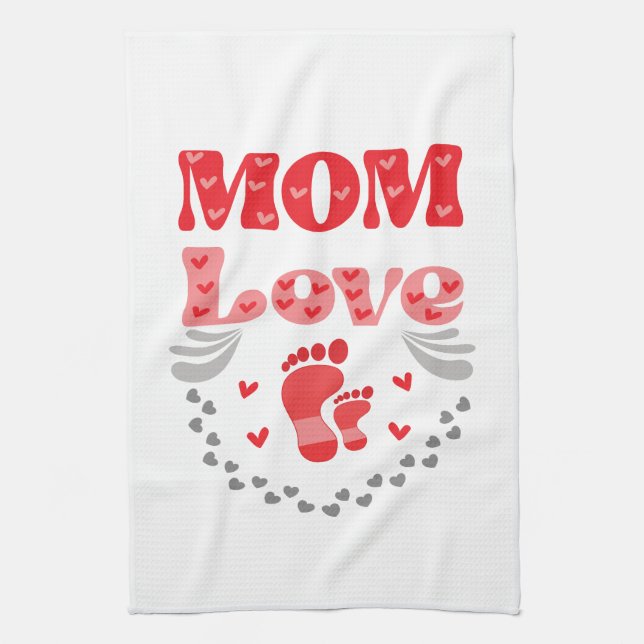 Liebe der niedlichen Mama Geschirrtuch (Vertikal)