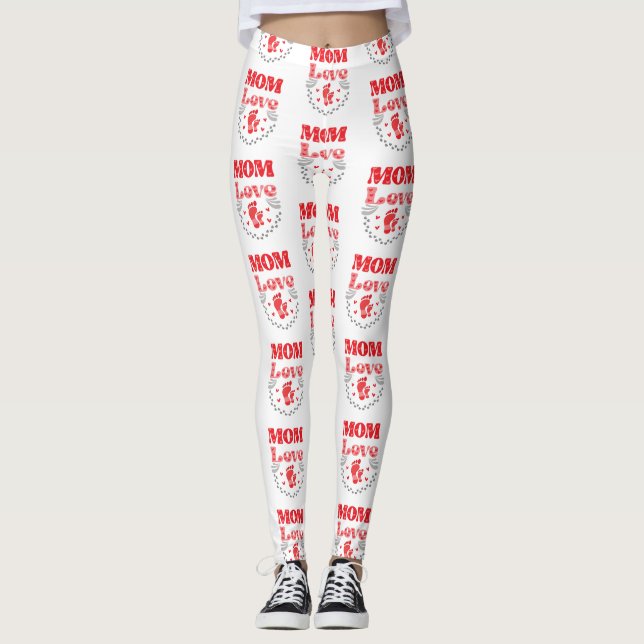 Liebe der niedlichen Mama Leggings (Vorderseite)