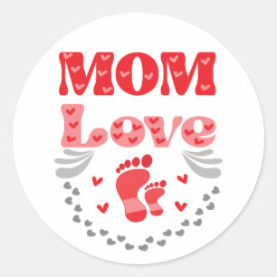 Liebe der niedlichen Mama Runder Aufkleber