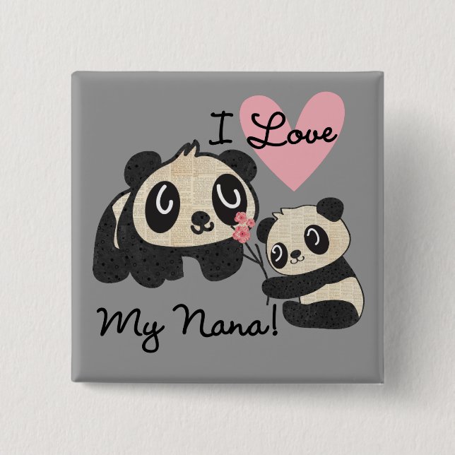 Liebe der Panda-I meine Nana Button (Vorderseite)