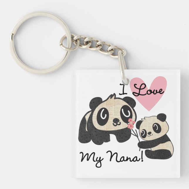 Liebe der Panda-I meine Nana Schlüsselanhänger (Vorderseite)