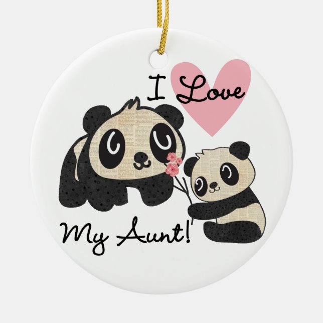 Liebe der Panda-I meine Tante Keramikornament (Vorne)