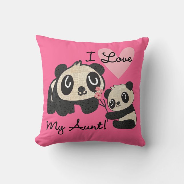 Liebe der Panda-I meine Tante Kissen (Vorderseite)