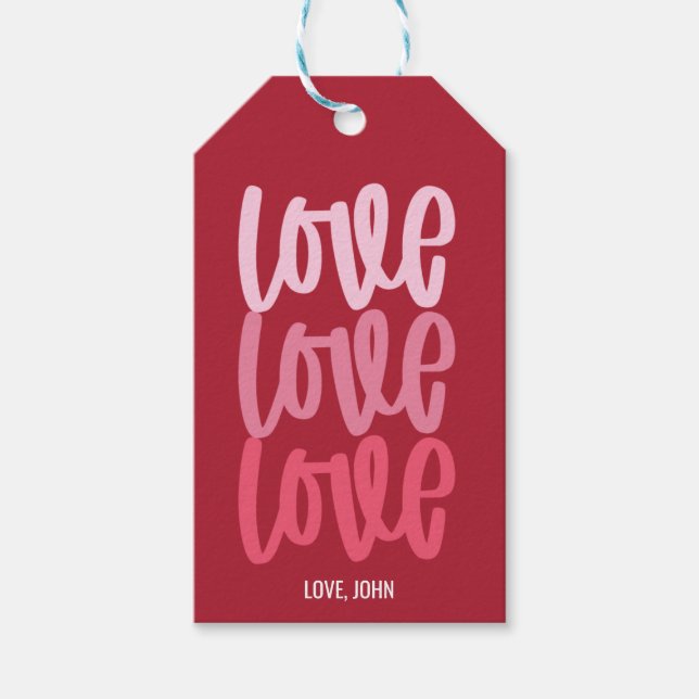 Liebe der personalisierten Liebe Liebe Valentinsta Geschenkanhänger (Vorderseite)