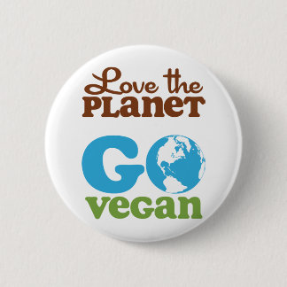 Liebe der Planet gehen vegan Button