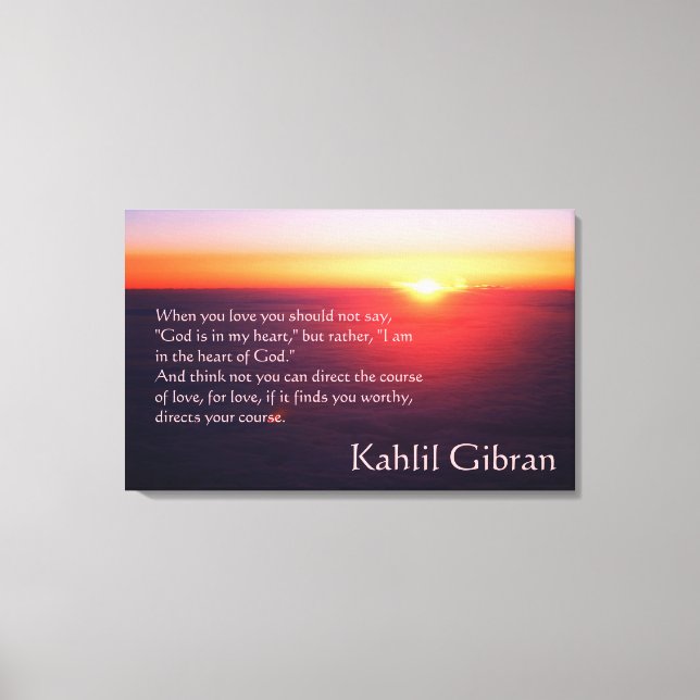 Liebe - Der Prophet von Kahlil Gibran Leinwanddruck (Vorderseite)