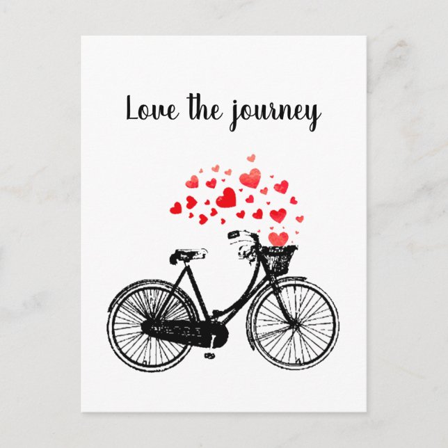 Liebe der Reise Inspirationsbike mit Herz Postkarte (Vorderseite)