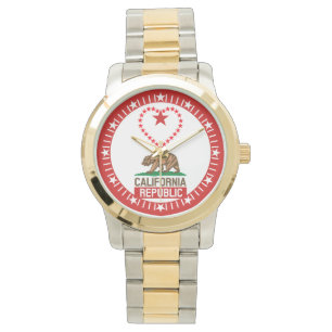 Liebe der Republik Kalifornien für Red Star Dial Armbanduhr
