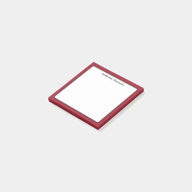 Liebe der Schmetterlinge | Vollfarbige rote Grenze Post-it Klebezettel (angewinkelt)