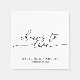 Liebe der Schwarz-Weiß-Hochzeit Serviette