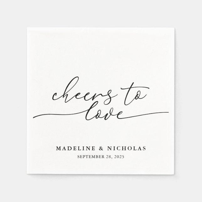 Liebe der Schwarz-Weiß-Hochzeit Serviette (Vorderseite)