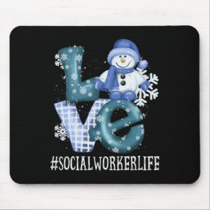 Liebe der Sozialarbeiter Snowman Funny Wintersaiso Mousepad