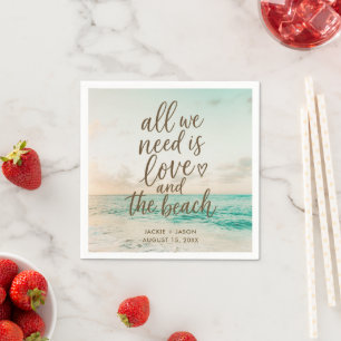Liebe & der Strand Elegante Strandhochzeit Serviette