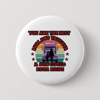 Liebe der Trucker Mother Son Bond Family Road Button