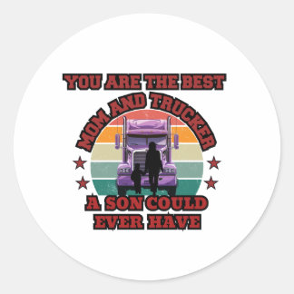 Liebe der Trucker Mother Son Bond Family Road Runder Aufkleber