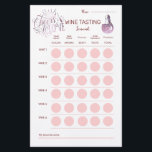 Liebe der Weinprobe Briefpapier<br><div class="desc">Eine Weinprobe-Wertungsliste,  die auf unsere "Cheers To Liebe" Weinprobe Brautparty Party Collection abgestimmt ist. Inklusive Platz für den Namen,  Verkostung von Noten und Bewertungen auf sechs Weinen,  Lieblingswein. Auf der Rückseite können die Gäste Notizen machen oder Kommentare und Eindrücke hinzufügen.</div>