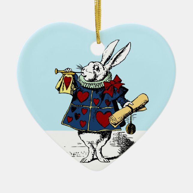 Liebe der weißen Kaninchen-Alice im Wunderland Keramikornament (Vorne)