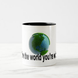 Liebe der Welt, mit der du zusammen bist Zweifarbige Tasse