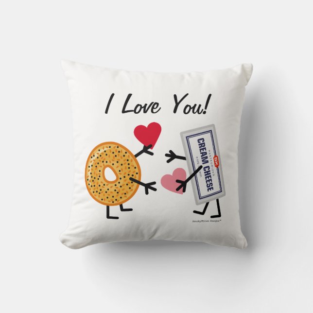Liebe des Bagel-u. Frischkäse-I Sie! Kissen (Vorderseite)