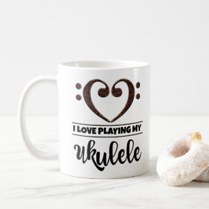 Liebe des Bassschlüssel-Herz-I, die meinen Ukulel Kaffeetasse