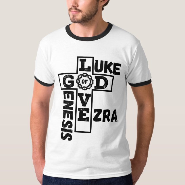 Liebe des biblischen Kreuzworträts der Menschen T-Shirt (Vorderseite)