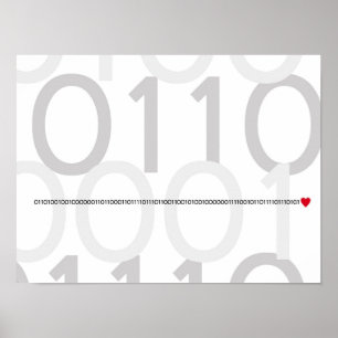 Liebe des binären Codes I Sie Plakat Geekherz