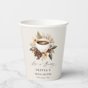 Liebe des Blumenkaffees ist Brautparty brauen Pappbecher