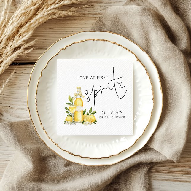 Liebe des Brautparty "First Spritz Name" Serviette (Von Creator hochgeladen)