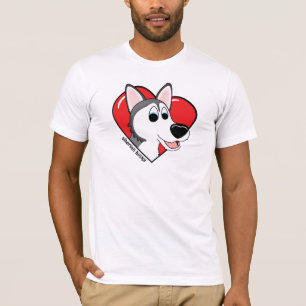 Liebe des Cartoon-I mein sibirischer Schlittenhund T-Shirt