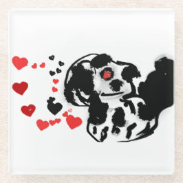 Liebe des Dalmatiners Glasuntersetzer