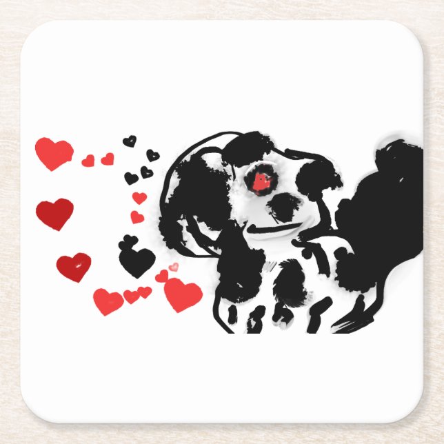 Liebe des Dalmatiners Rechteckiger Pappuntersetzer (Vorderseite)