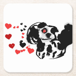 Liebe des Dalmatiners Rechteckiger Pappuntersetzer