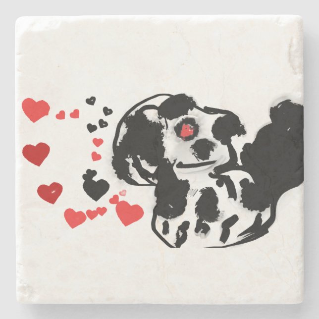 Liebe des Dalmatiners Steinuntersetzer (Vorderseite)
