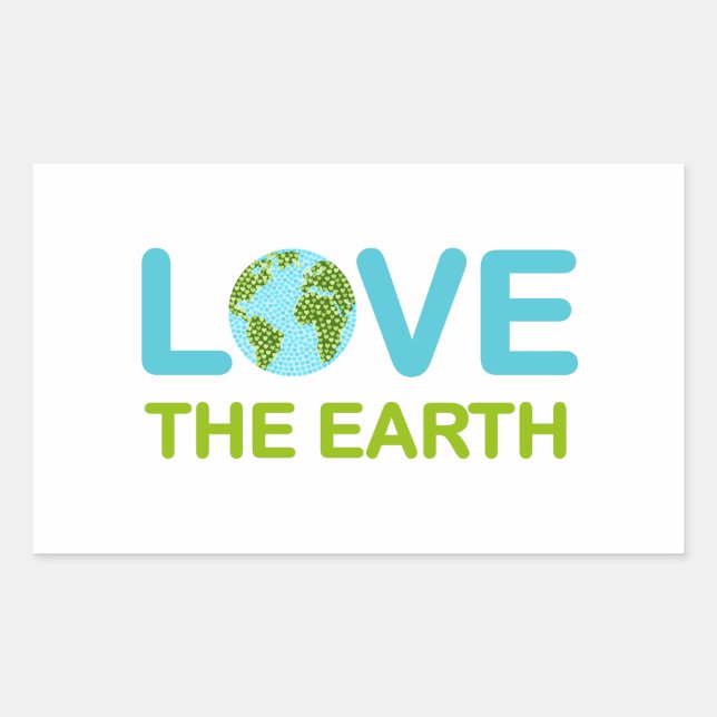 Liebe des Earth Earth Day Rechteckiger Aufkleber (Vorderseite)