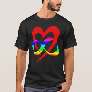 Liebe des Farbdrucks des LGBT-Flag-Symbols Herz-Po T-Shirt