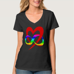 Liebe des Farbdrucks für das Symbol für Herz-Polya T-Shirt