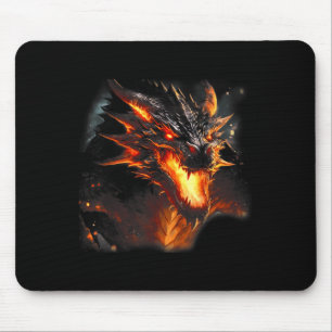 Liebe des Feuerdrachen Kopf Mythische Drache atmen Mousepad