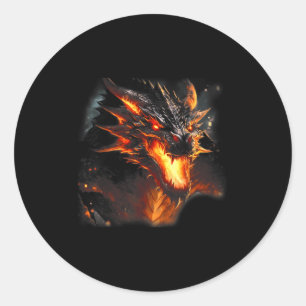 Liebe des Feuerdrachen Kopf Mythische Drache atmen Runder Aufkleber