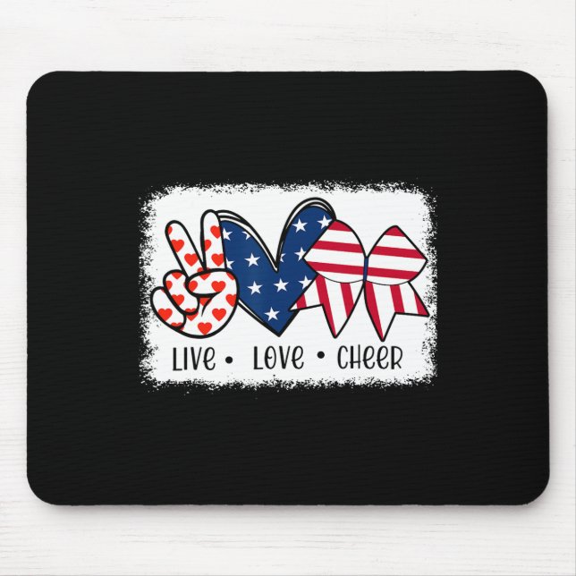 Liebe des Friedens bejubelt US-Flagge 4. Juli Chee Mousepad (Vorne)