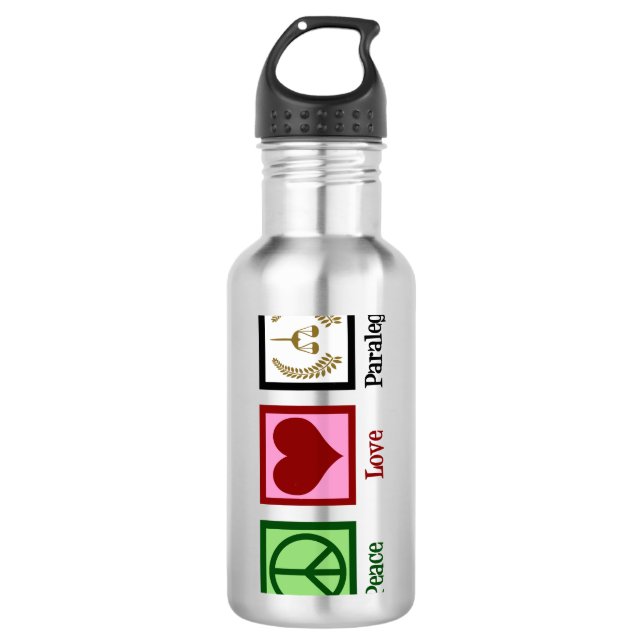 Liebe des Friedens Edelstahlflasche (Vorderseite)