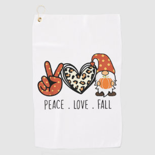 Liebe des Friedens Fall Leopard Gnome Herbst Ernte Golfhandtuch