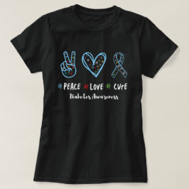 Liebe des Friedens für das weltweite Diabetes-Bewu T-Shirt